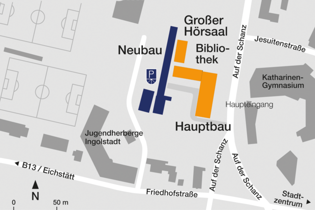 Universitätsbibliothek: Lageplan der Wirtschaftswissenschaftlichen Zweigbibliothek Ingolstadt