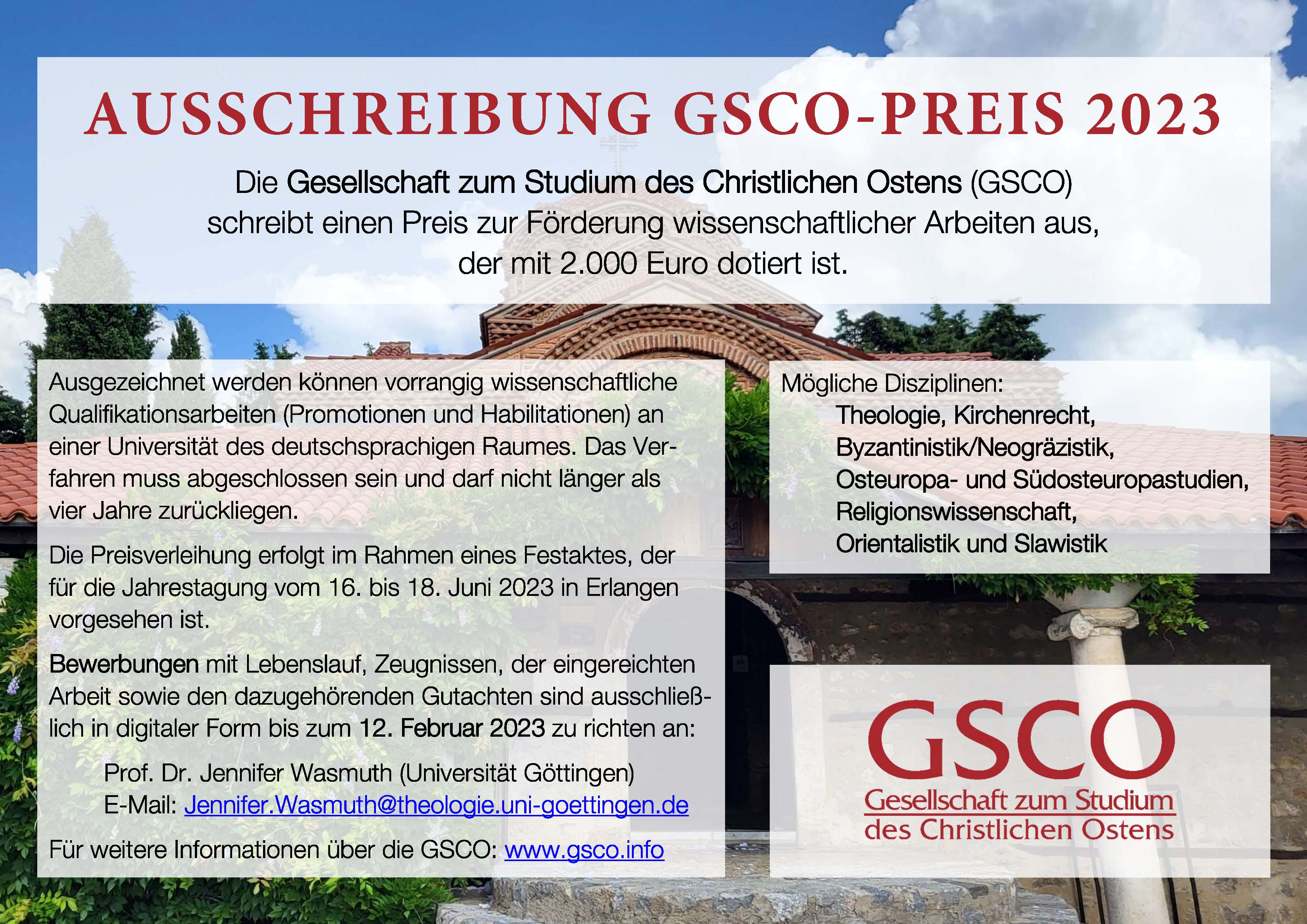 Plakat GSCO-Preis 2023