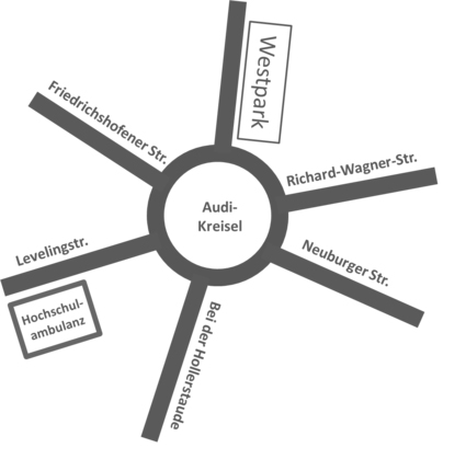 Anfahrtsskizze Hochschulambulanz Ingolstadt