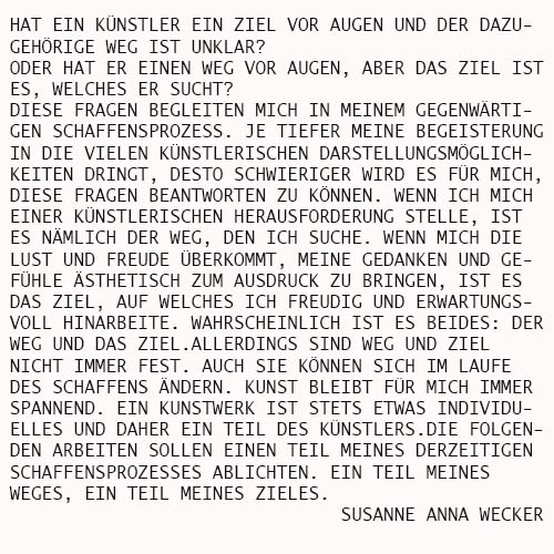 Carte blanche #17 Susanne Anna Wecker Text