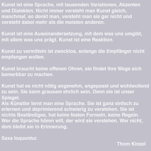 Carte blanche #30 Thom Kinzel Text
