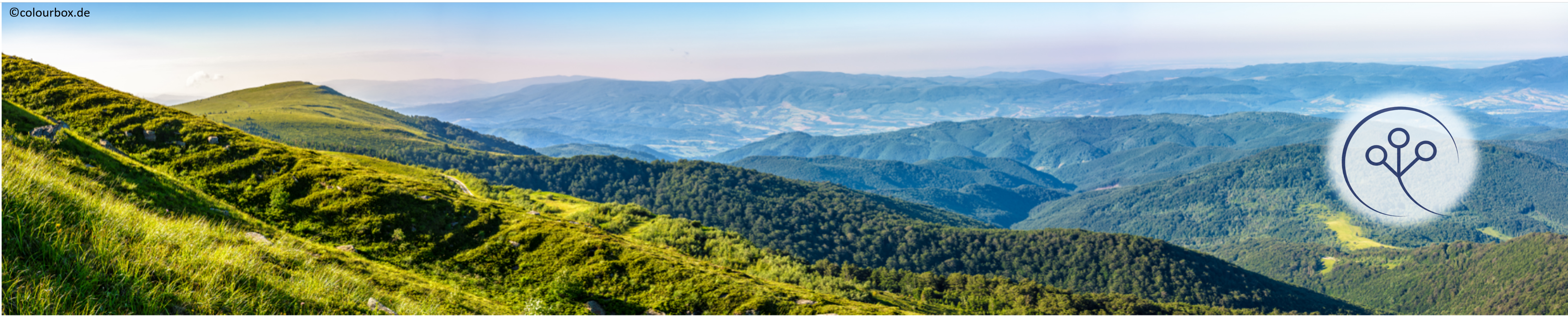 Header Landschaft mit kleinem Logo der Professur