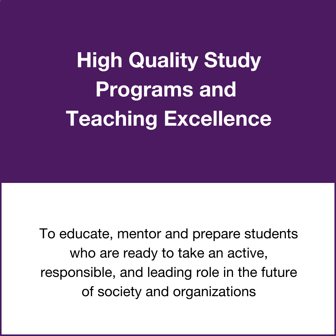 High Quality Study Programs and Teaching Excellence