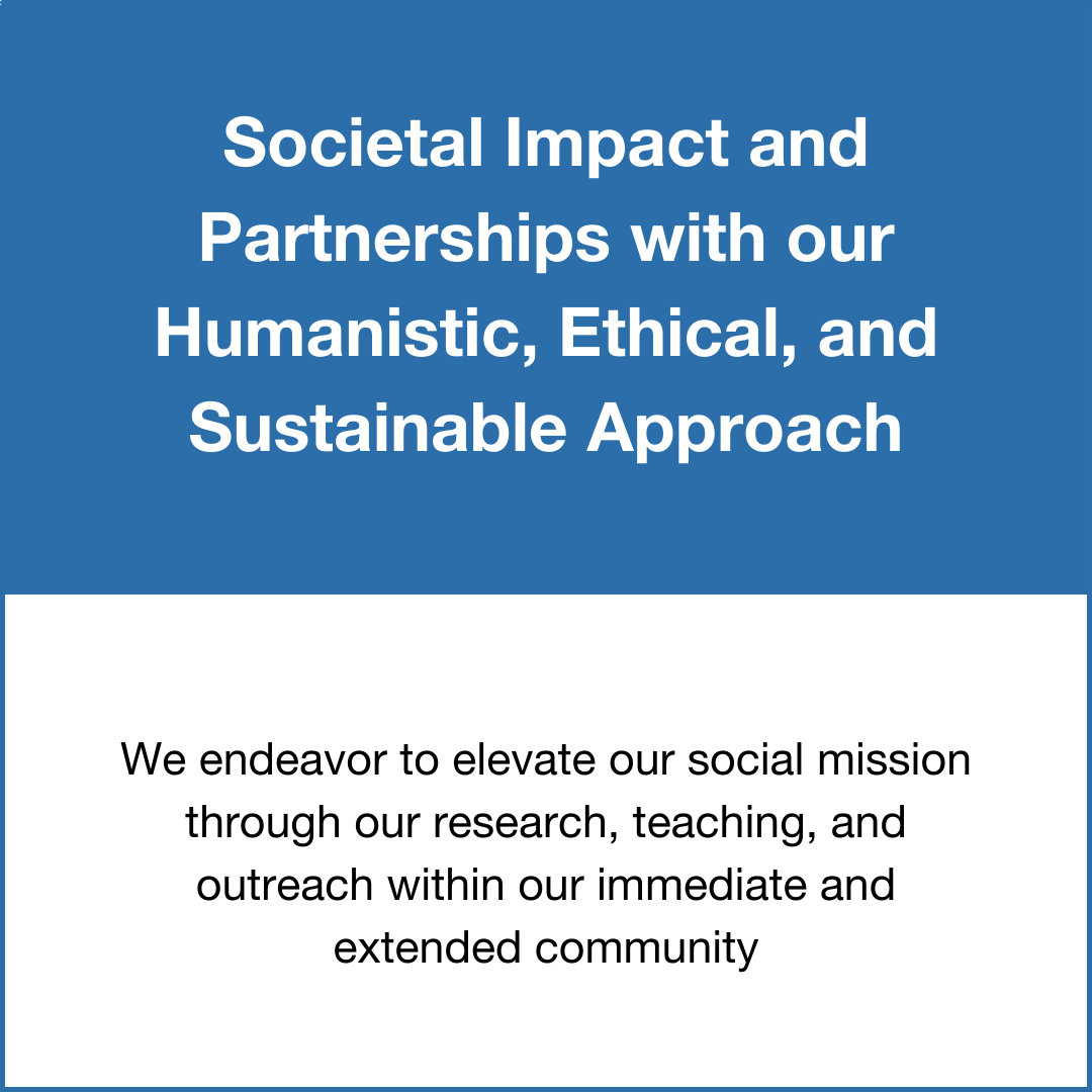 Societal Impact and Partnerships with our Humanistic, Ethical, and Sustainable Approach
