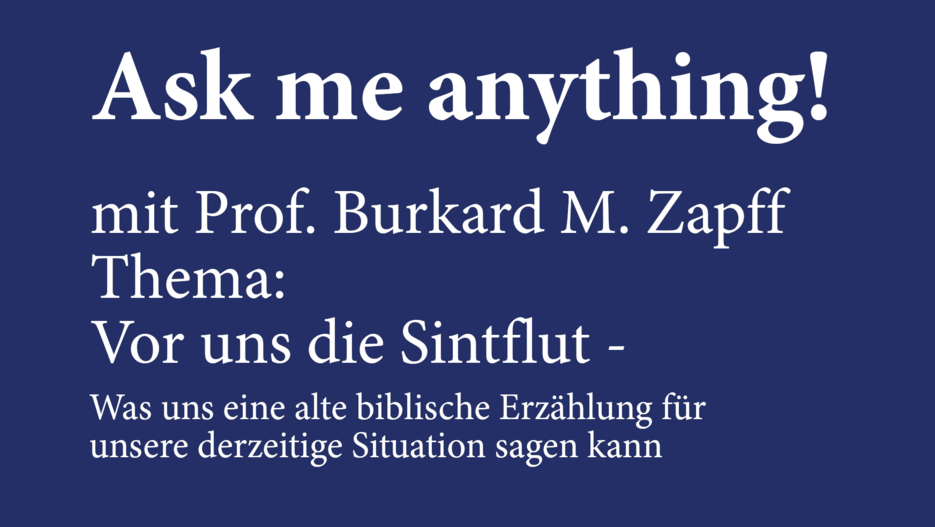 Einladung der THF zur vierten Veranstaltung der Reihe Ask me anything - diesmal mit Prof. Zapff