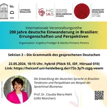200 Jahre deutsche Einwanderung in Brasilien: Errungenschaften und Perspektiven (Sektion 3)