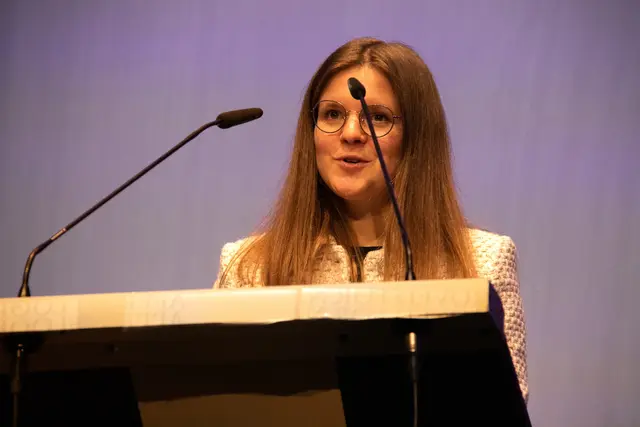 Lilian Maria Xalter, die Jahrgangsbeste im Master of Science, hielt die Abschiedsrede von Seiten der ehemaligen Studierenden.
