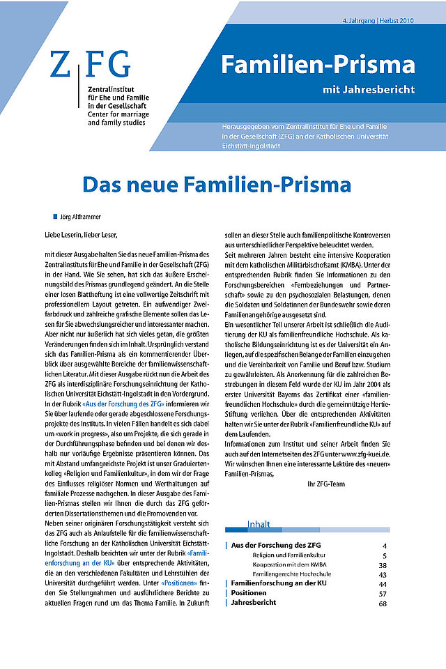 Titelseite Familien-Prisma Ausgabe 2010