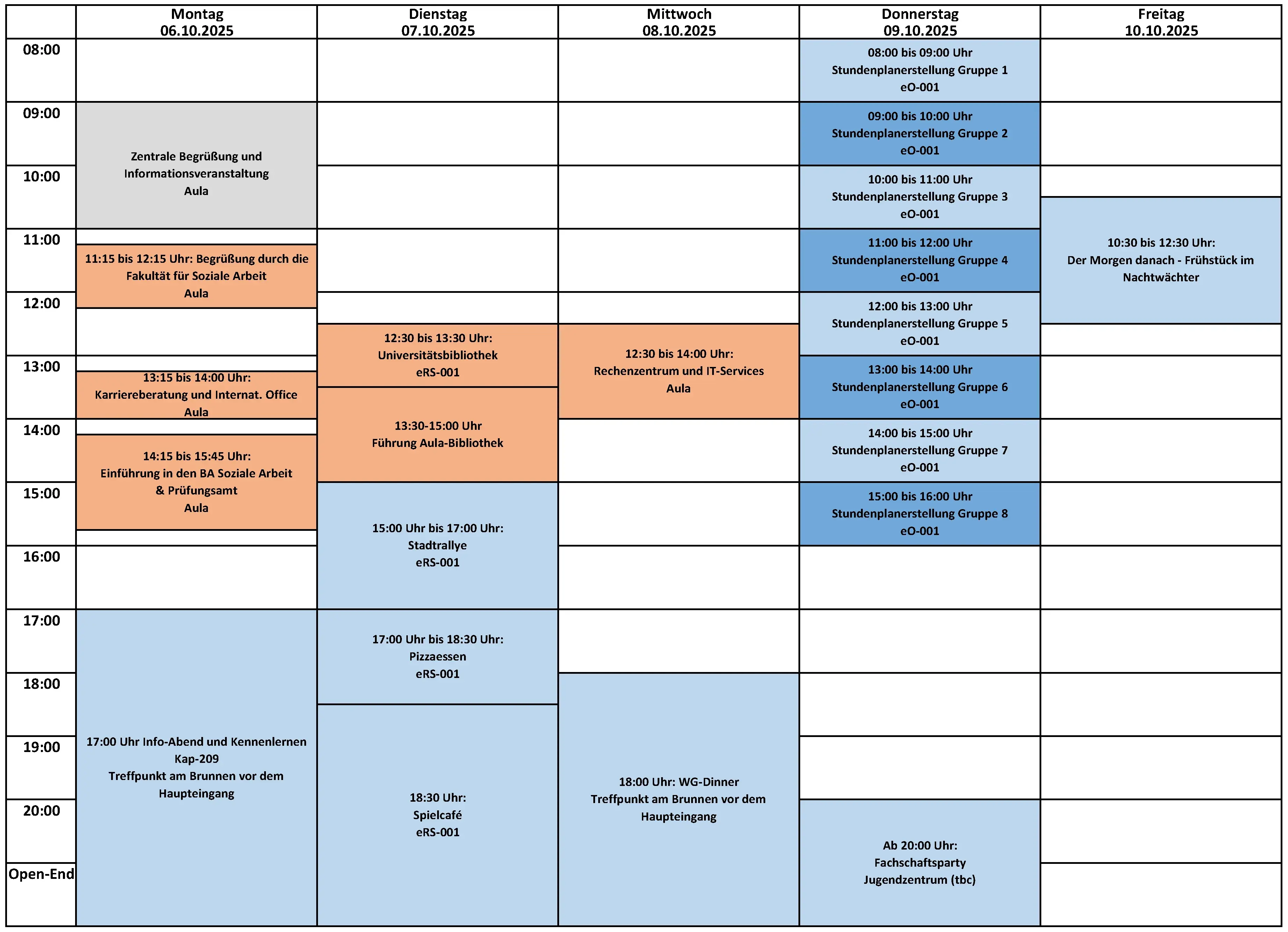Wochenplan