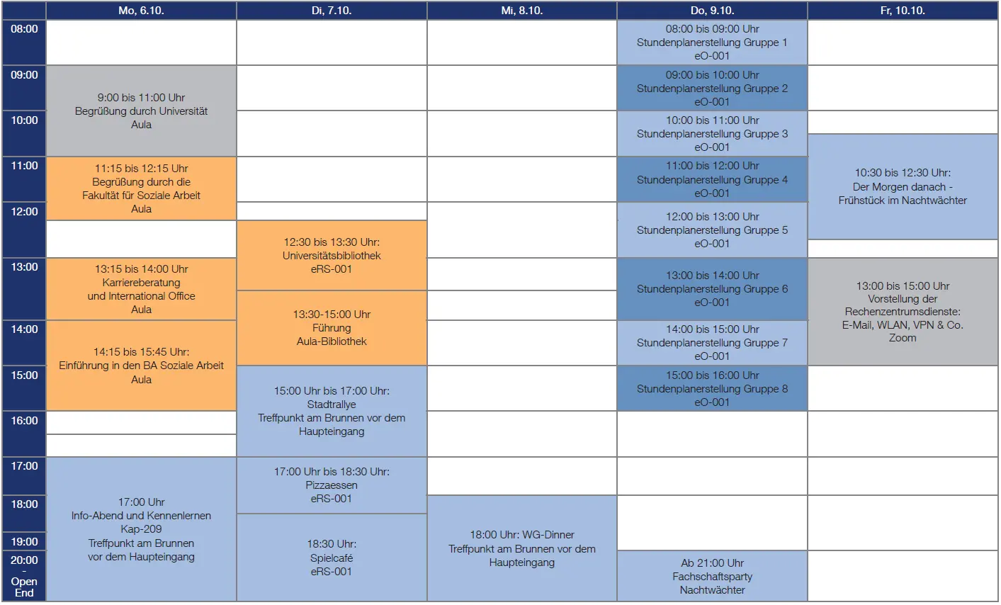 Wochenplan