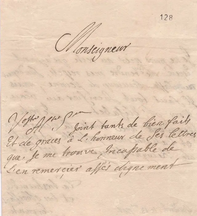 Brief von Aurora von K&ouml;nigsmarck