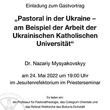 Einladung zu einem Gastvortrag über die Pastoral in der Ukraine