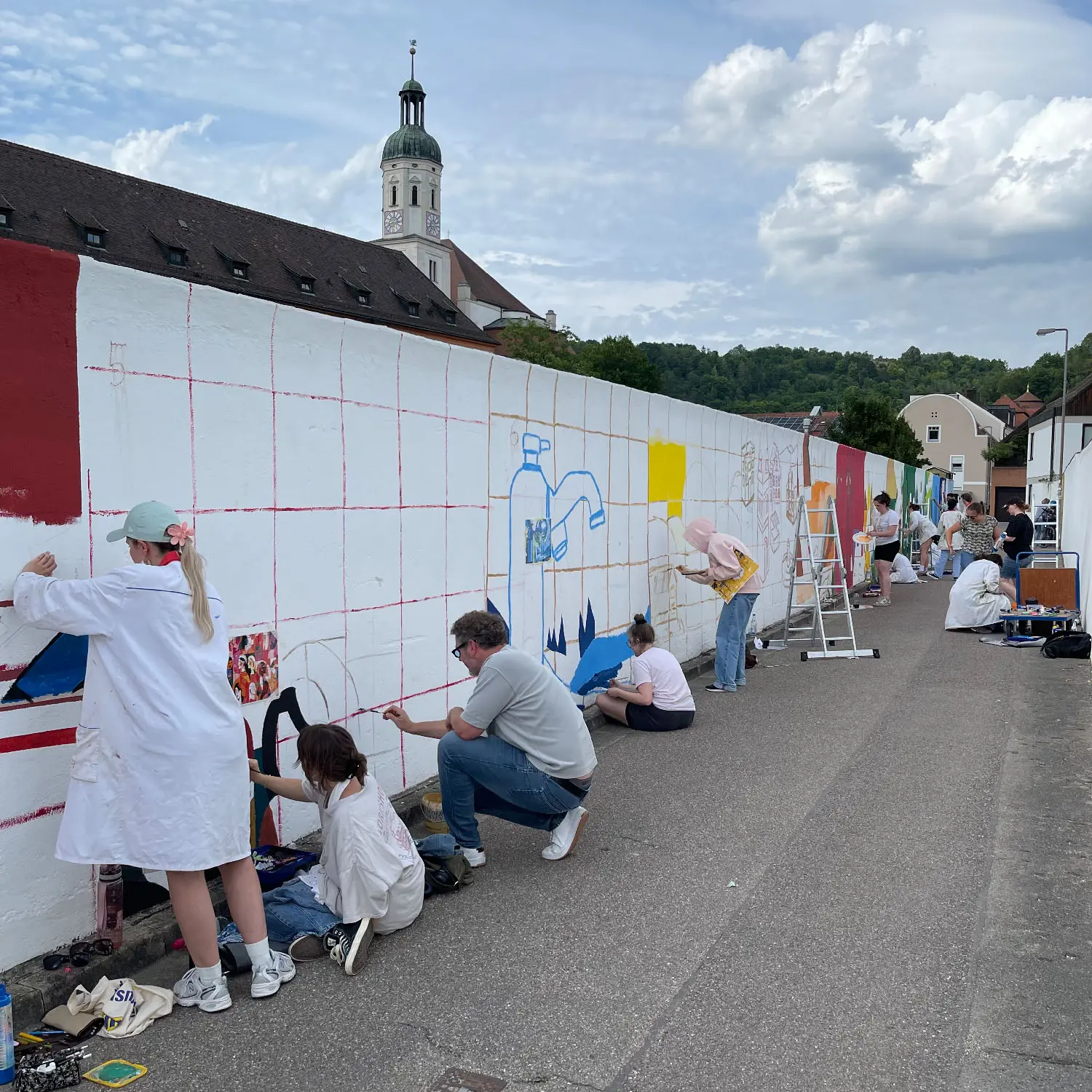 Wiesengässchen Malaktion am Montag