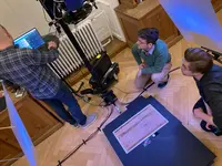 Vorbereitung der MSI-Aufnahmen in der Nationalbibliothek in Wien