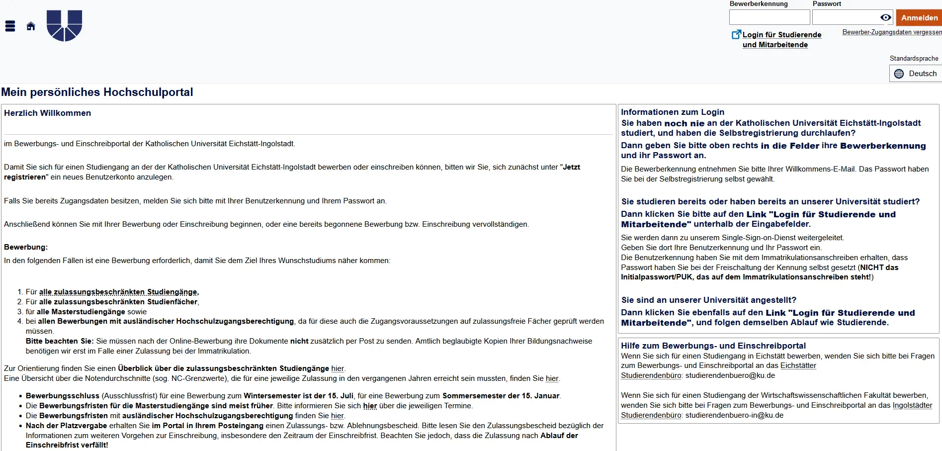 Zugang Studienservice