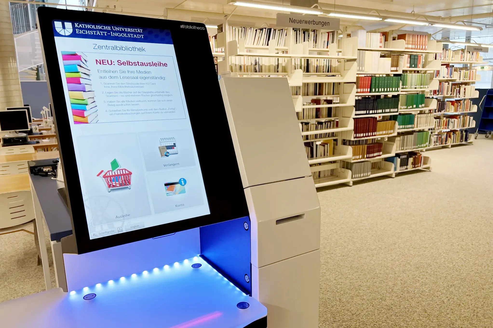 Self-checkout terminal in the reading room of the Main Library