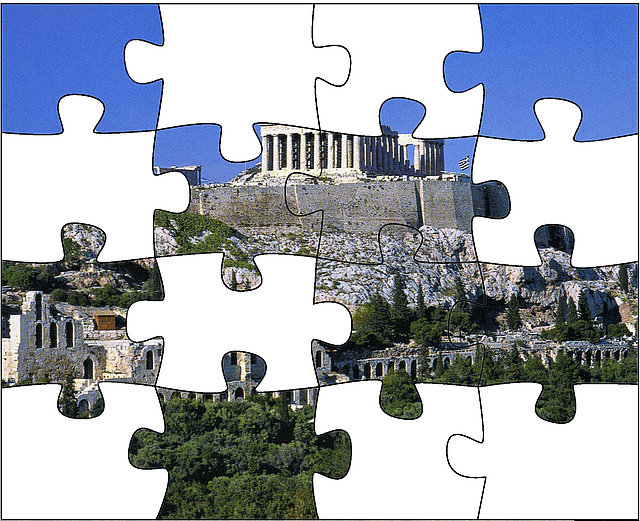 Athener Akropolis im Puzzelbild