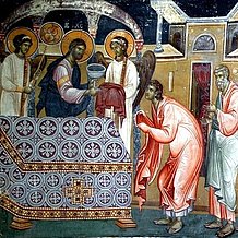 Apostelkommunion – Fresko aus dem Kloster Studenica, Serbien