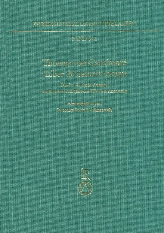Cover der Publikation "Thomas von Cantimpré ›Liber de naturis rerum‹"