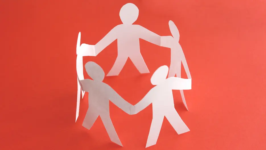 Papierfiguren Team