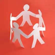 Papierfiguren Team