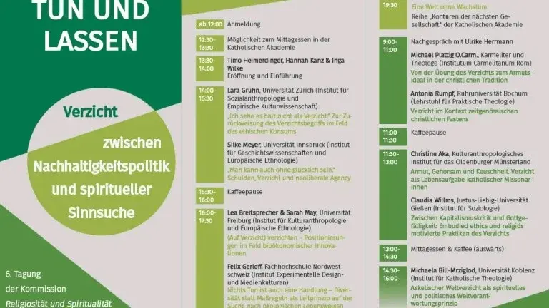 TAgungsprogramm Tun und Lassen