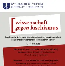 Veranstaltungsdaten der Aktionswoche &bdquo;Wissenschaft gegen Faschismus&rdquo; in Eichst&auml;tt