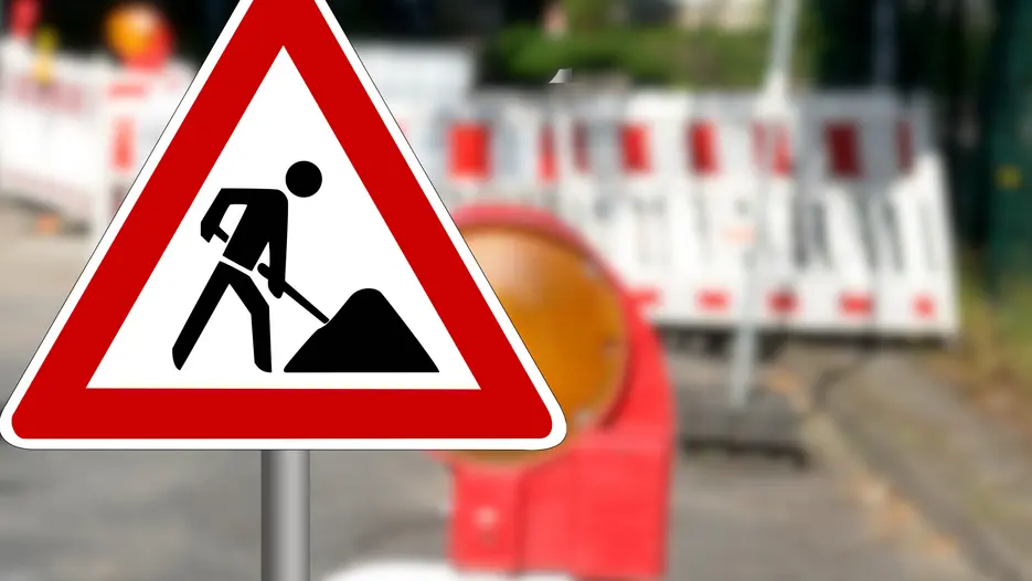 Baustellenschild