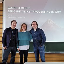 Prof. Thomas Setzer, Eva Bamann und Dr. Felix Schulz beim OMMAX-Gastvortrag
