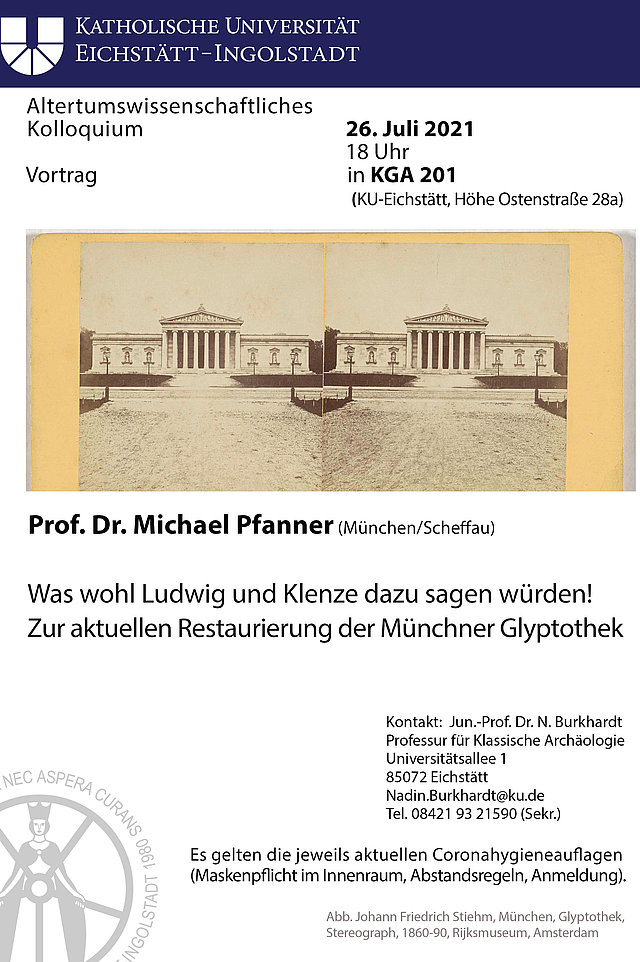 Vortrag von Prof. Dr. M. Pfanner zur Restaurierung der Glyptothek in Eichstätt