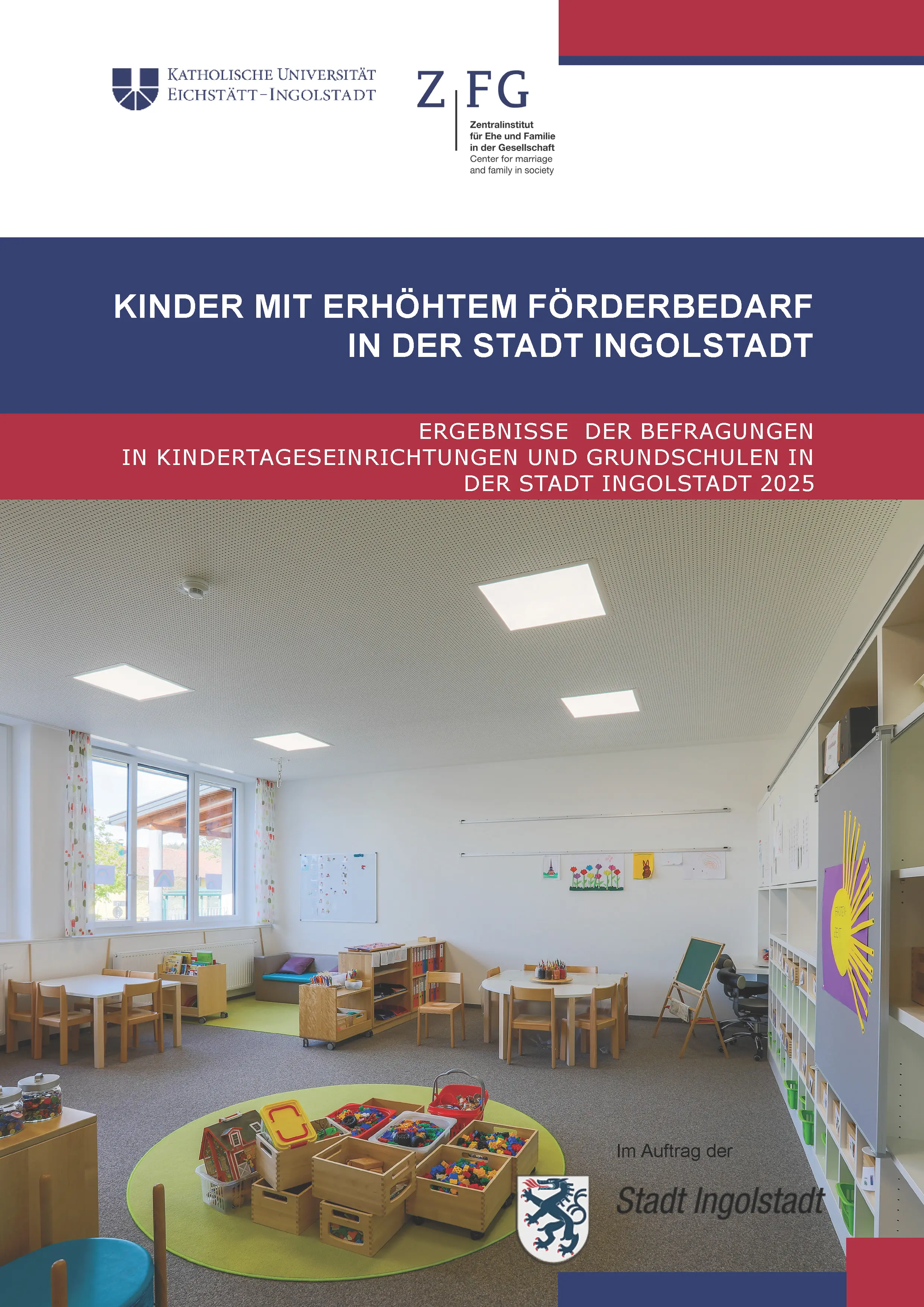 Titelseite Bericht zur Studie zu Kindern mit erhöhtem Förderbedarf in der Stadt Ingolstadt