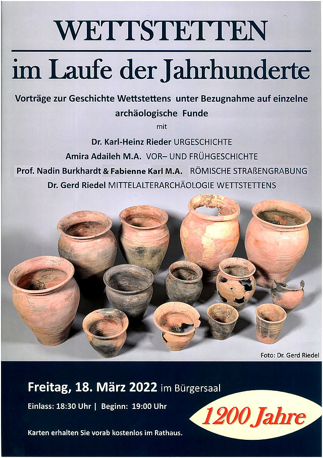 18 März 2022 Vortrag zur Archäologie in Wettstetten