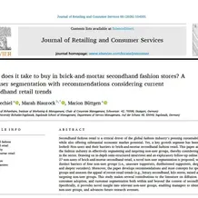 Publication: What does it take to buy in brick-and-mortar secondhand fashion stores? A non-user segmentation with recommendations considering current secondhand retail trends