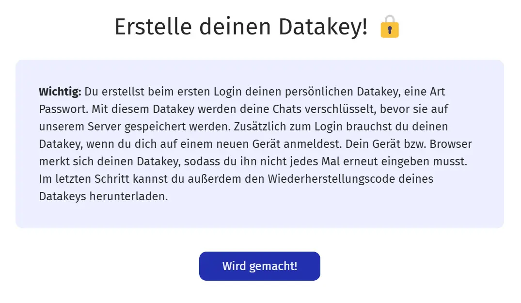 HAWKI 2.0.1 - Info zur Erstellung eines Datakeys