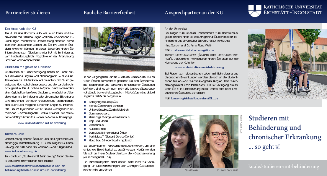 Flyer Studieren mit Behinderung und chronischer Erkrankung