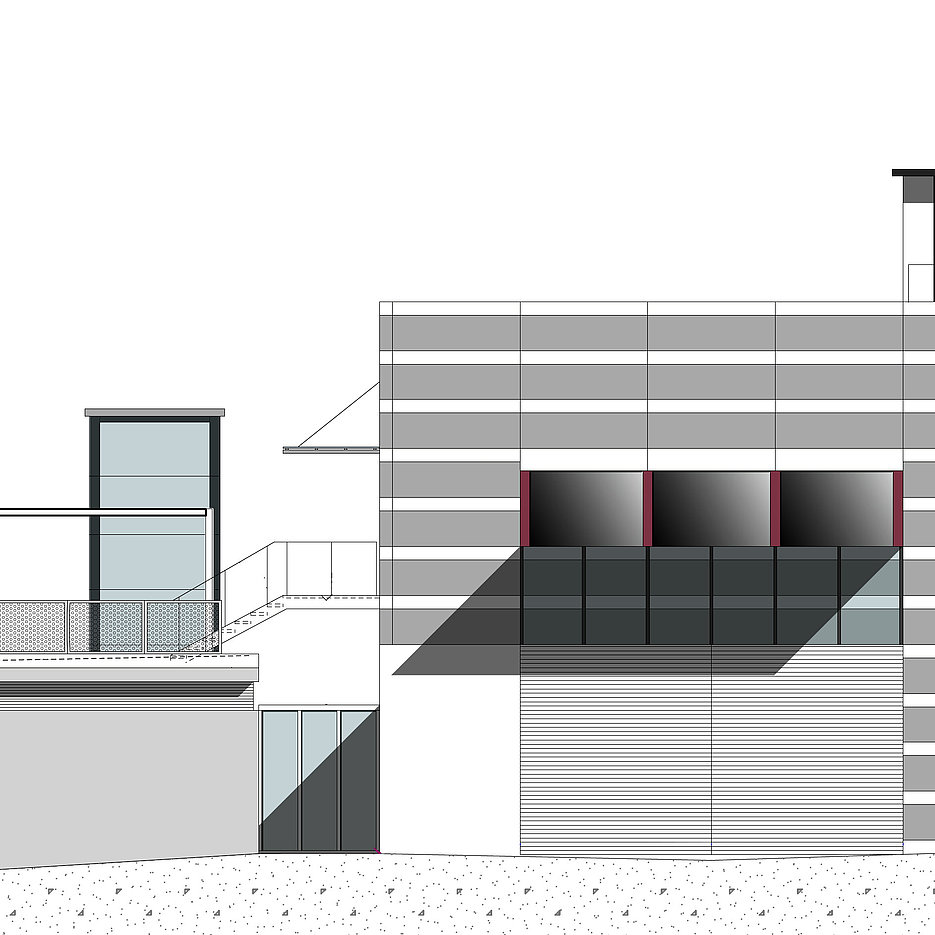 Noch in diesem Sommer soll die neue Terrasse der Mensa nutzbar sein, die auf dem Dach des Lagers angelegt wird. (Zeichnung: Architekturbüro Scherzer & Kalau)