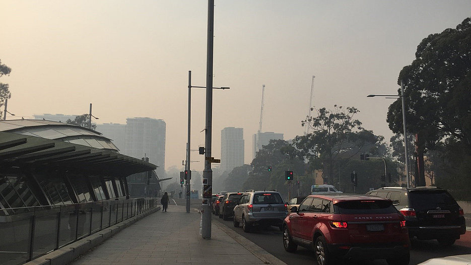 Wie ein Schleier zieht der Rauch von Buschfeuern bis hinein nach Sydney. (Fotos: Jetschni/upd)