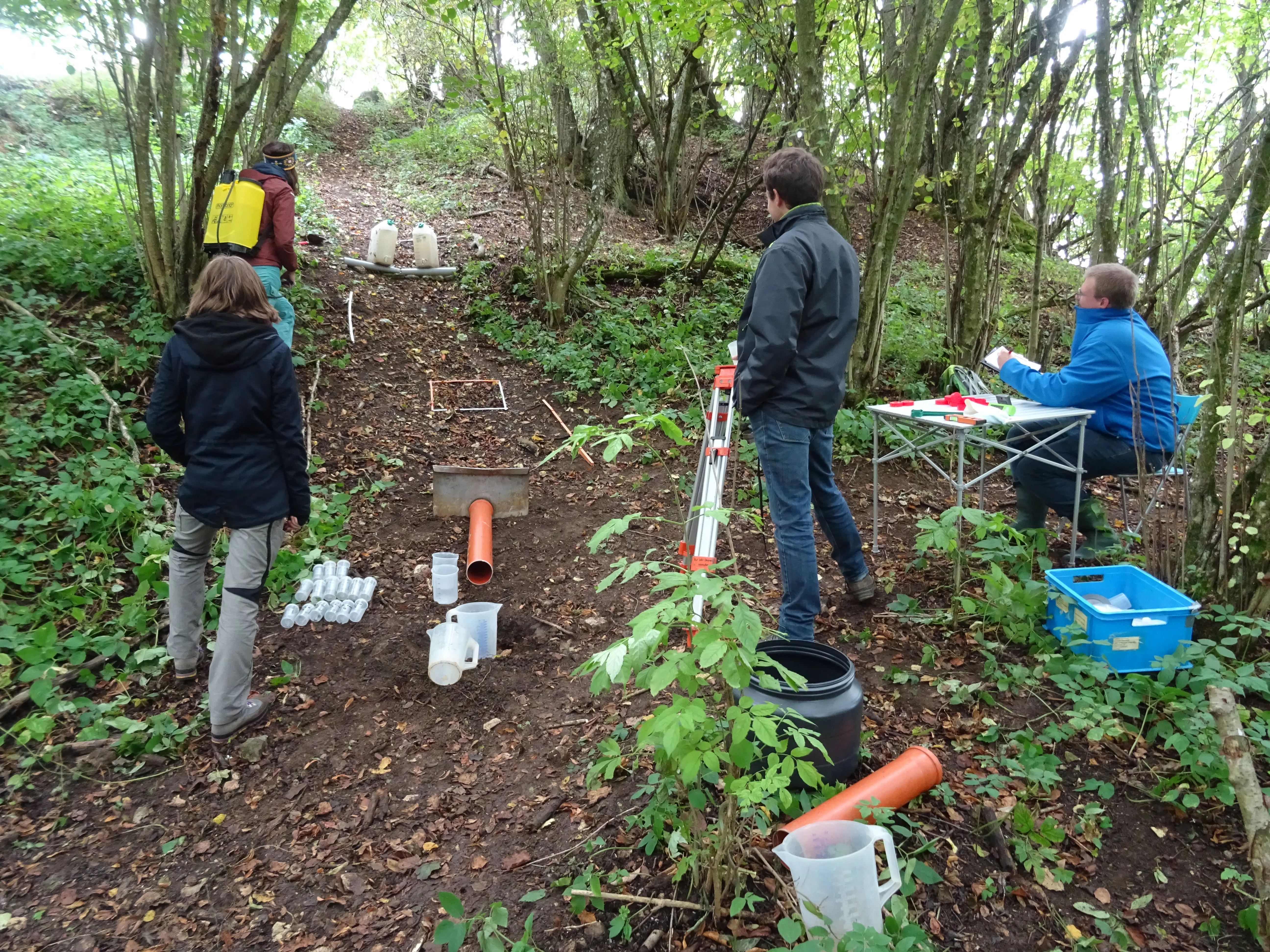 Regensimulation und Messung der Infiltration