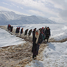 Students on their way to a JWL Learning Center in the Afghani province of Daikundi.