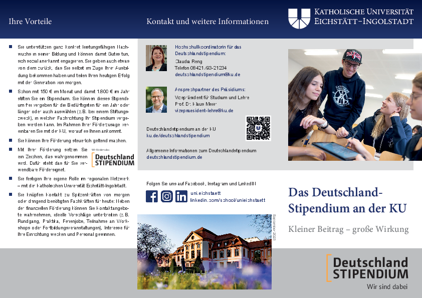 Das Deutschlandstipendium an der KU
