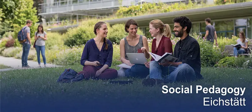 he cover image, which includes a caption, shows four people. Below it is the text &ldquo;Social Pedagogy.&rdquo;