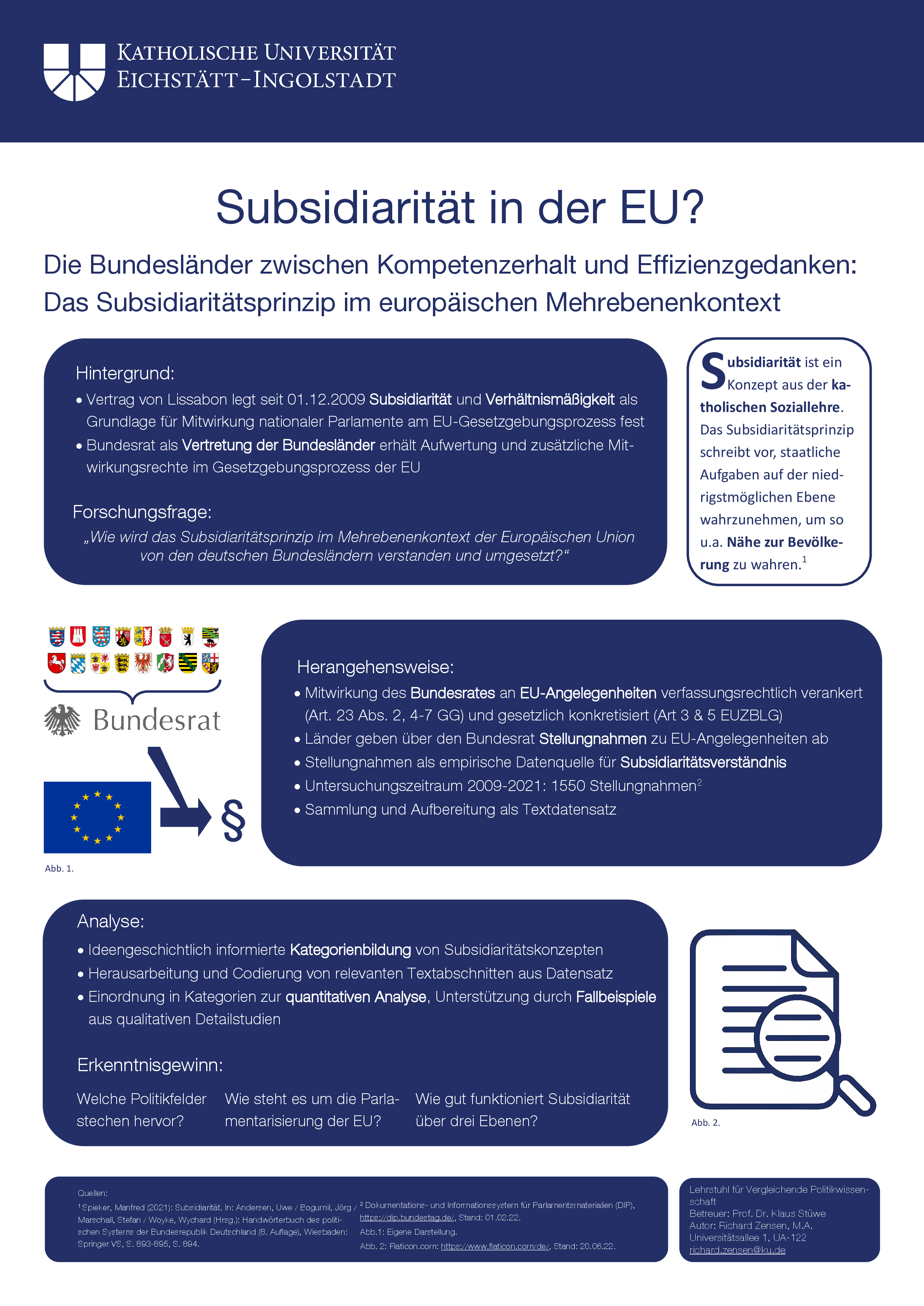 Richard Zensen, Subsidiarität in der EU?