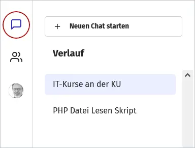 HAWKI2 - Oberer Bereich der Navigationsleiste