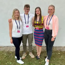 Das Foto zeigt von links nach rechts die Wissenschaftlichen Mitarbeitenden Anna Zimmermann, Korbinian Klinghardt, Magdalena Hoffmann und Maike Körner