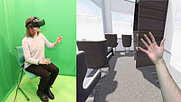 Gäste der Ausstellung können virtuell den Innenraum eines autonomen Shuttle-Fahrzeugs erkunden und die Fahrt in einem autonomen Fahrzeug simulieren.
