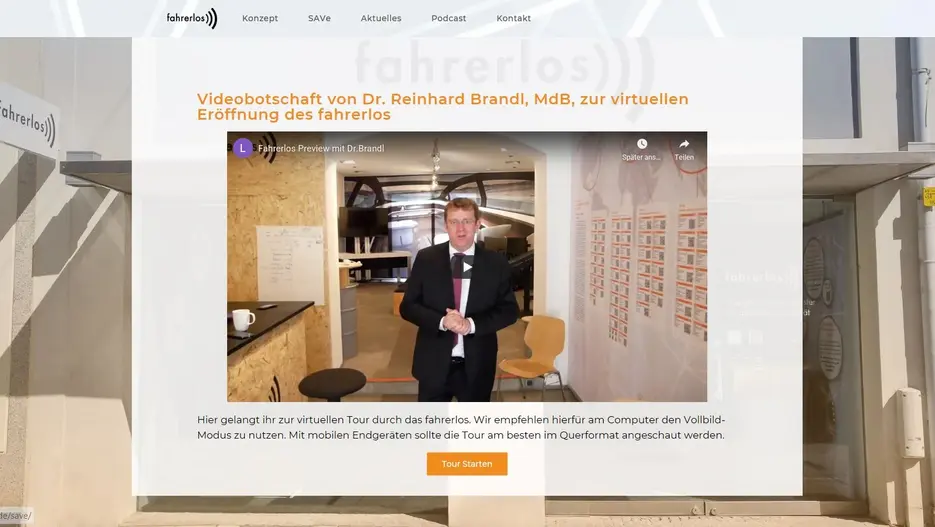 Virtuelle Tour durch das fahrerlos