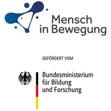 2 Logos: Mensch in Bewegung - BMBF