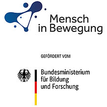 2 Logos: Mensch in Bewegung - BMBF