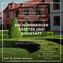 Öffentlicher Vortrag "Die Nürnberger Gesetze und Eichstätt. Geschichte eines rätselhaften Funds"