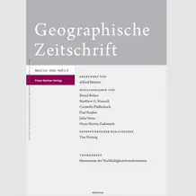 Geographische Zeitschrift Themenheft: Hemmnisse der Nachhaltigkeitstransformation